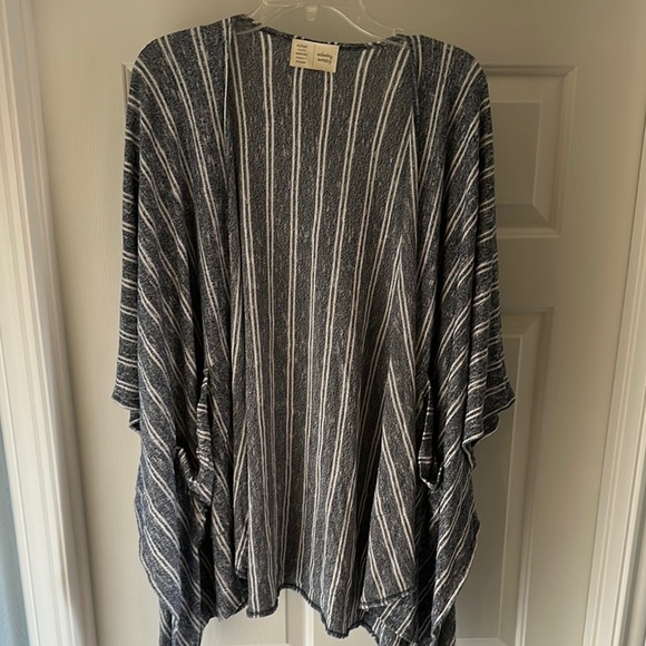 Anthropologie Saturday Sunday Blue White Striped Open Cardigan Women’s One Size - Picture 2 of 8